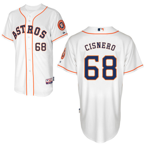 Jose Cisnero #68 MLB Jersey-Houston Astros Men's Authentic Home White Cool Base Baseball Jersey